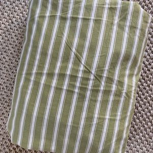 The Company Store Green Stripe Queen Fitted Sheet
